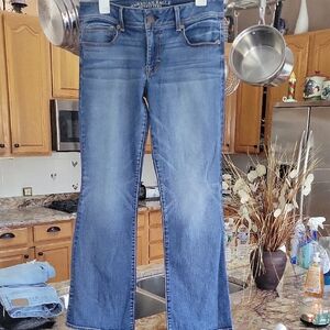 American Eagle Outfitters Women's Super Stretch Kick Boot Blue Jeans